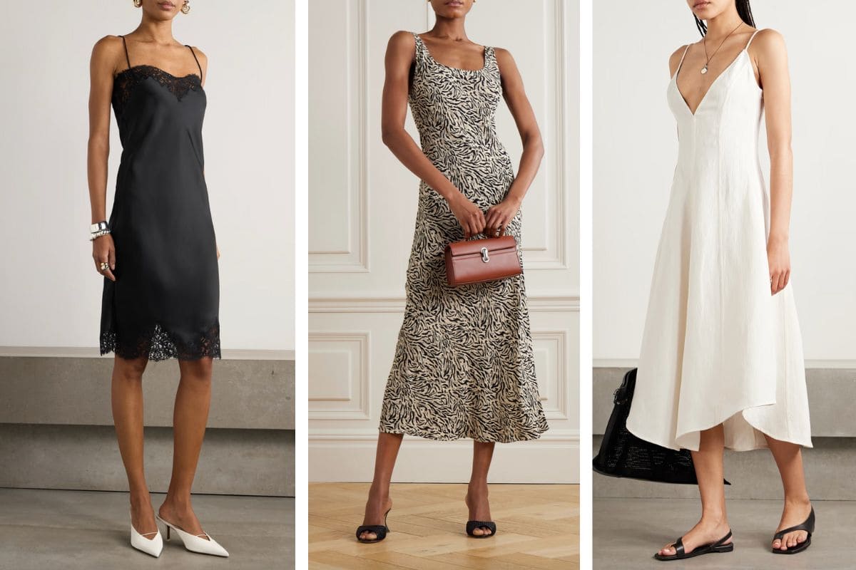Come indossare un abito sottoveste: consigli di stile 4 abito sottoveste corto nero, con stampa animalier e bianco
