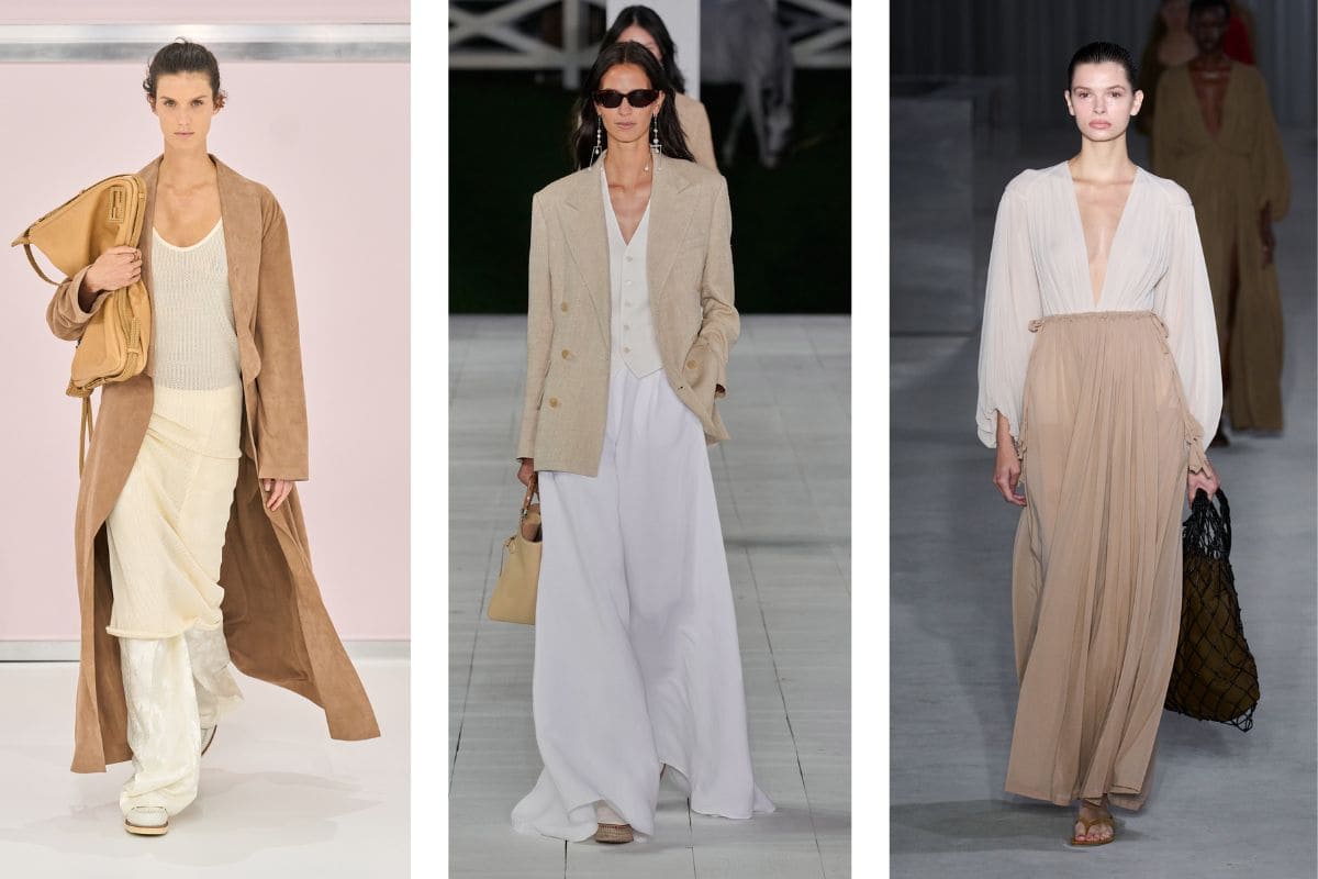 il bianco e il beige colori moda primavera estate 2025