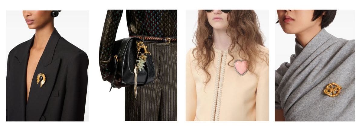 Spilla gioiello: come indossarla e dove trovare le più belle, dal vintage al contemporaneo 7 Come abbinare una spilla gioiello: esempi di styling su giacche, borse e abiti per un look moderno ed elegante.