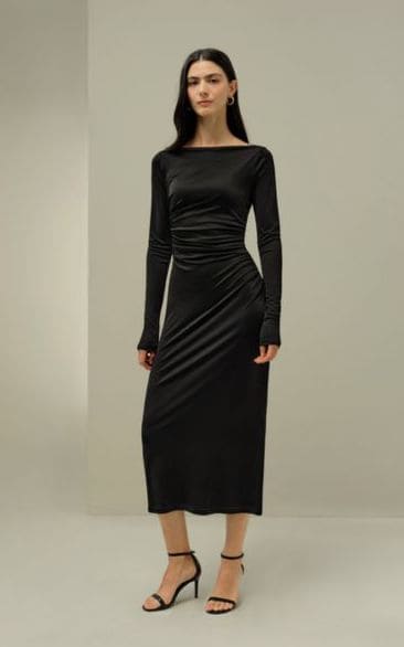 tubino nero in jersey di seta Lilysilk